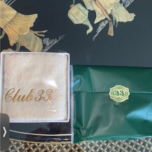 Disney Club 33 Embroidered Hand Towel with Gold Logo